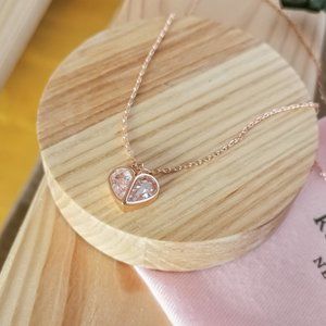 Kate Spade pink rock solid stone heart mini